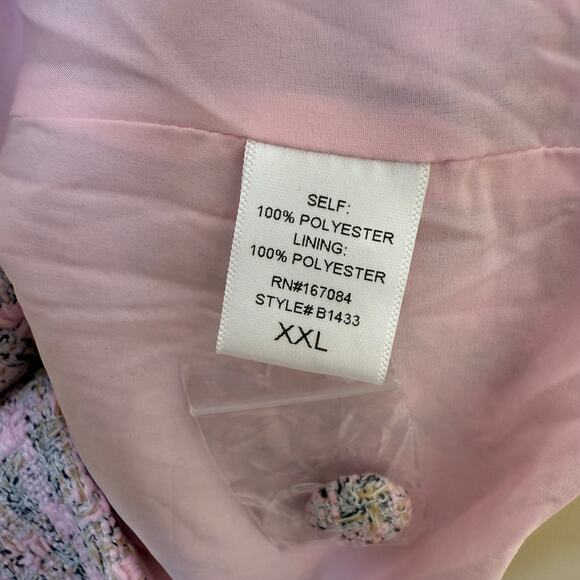 NWT Tuckernuck Pomander Place Bianca Dress Plus XXL Pink Peony Tweed - Picture 9 of 9